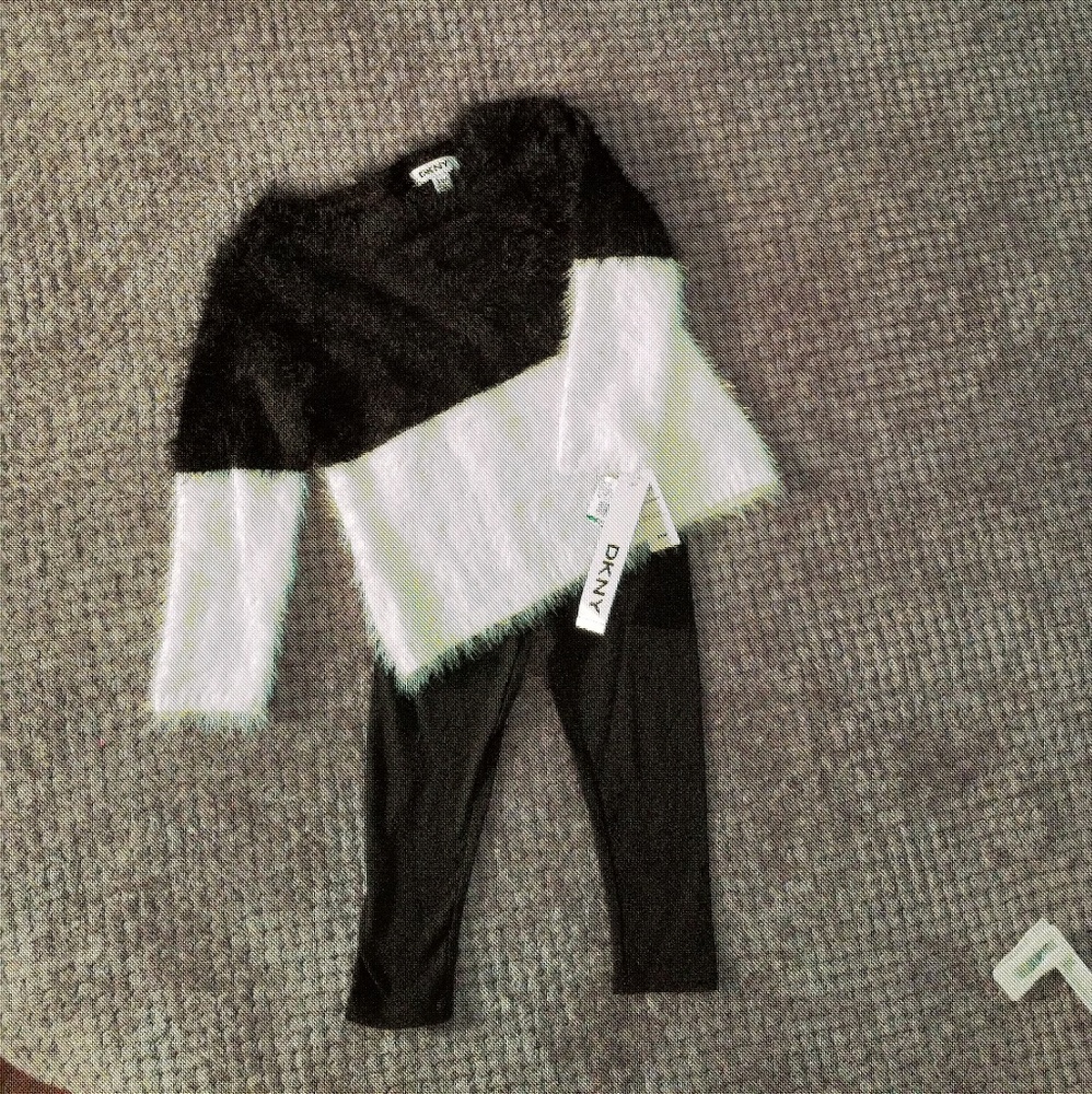 DKNY furry sweater and pants set